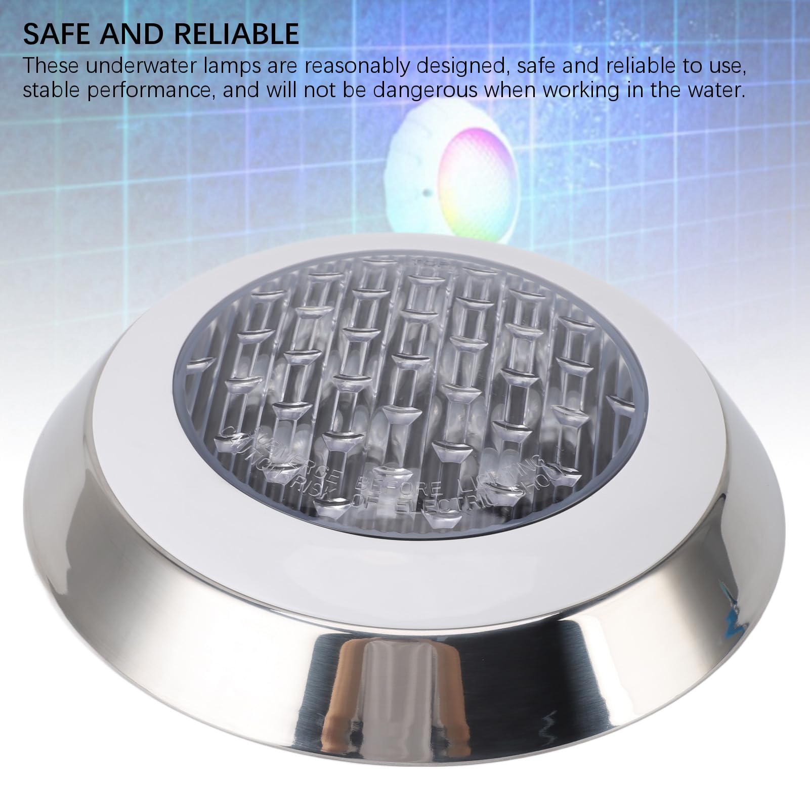 LED Poolleuchten, 3000 K Warmes Licht, Wasserdicht, Dekorative Einbau Tauchleuchten, Unterwasserleuchten für Teich, Bad, Spa (12w)