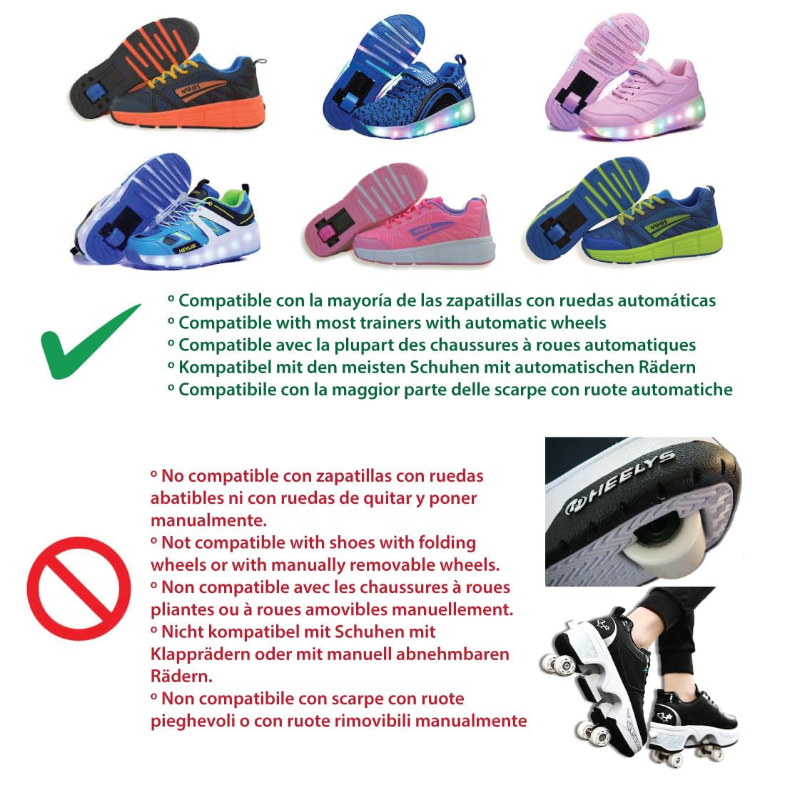 Ruedas de Repuesto Traseras para Zapatillas Deportivas con Ruedas automáticas. 2 Ruedas rosas