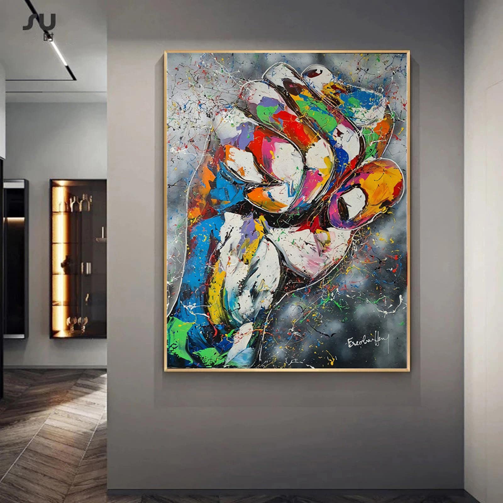 Amazon.co.jp: 心に強く訴える拳グラフィティアートキャンバス絵画
