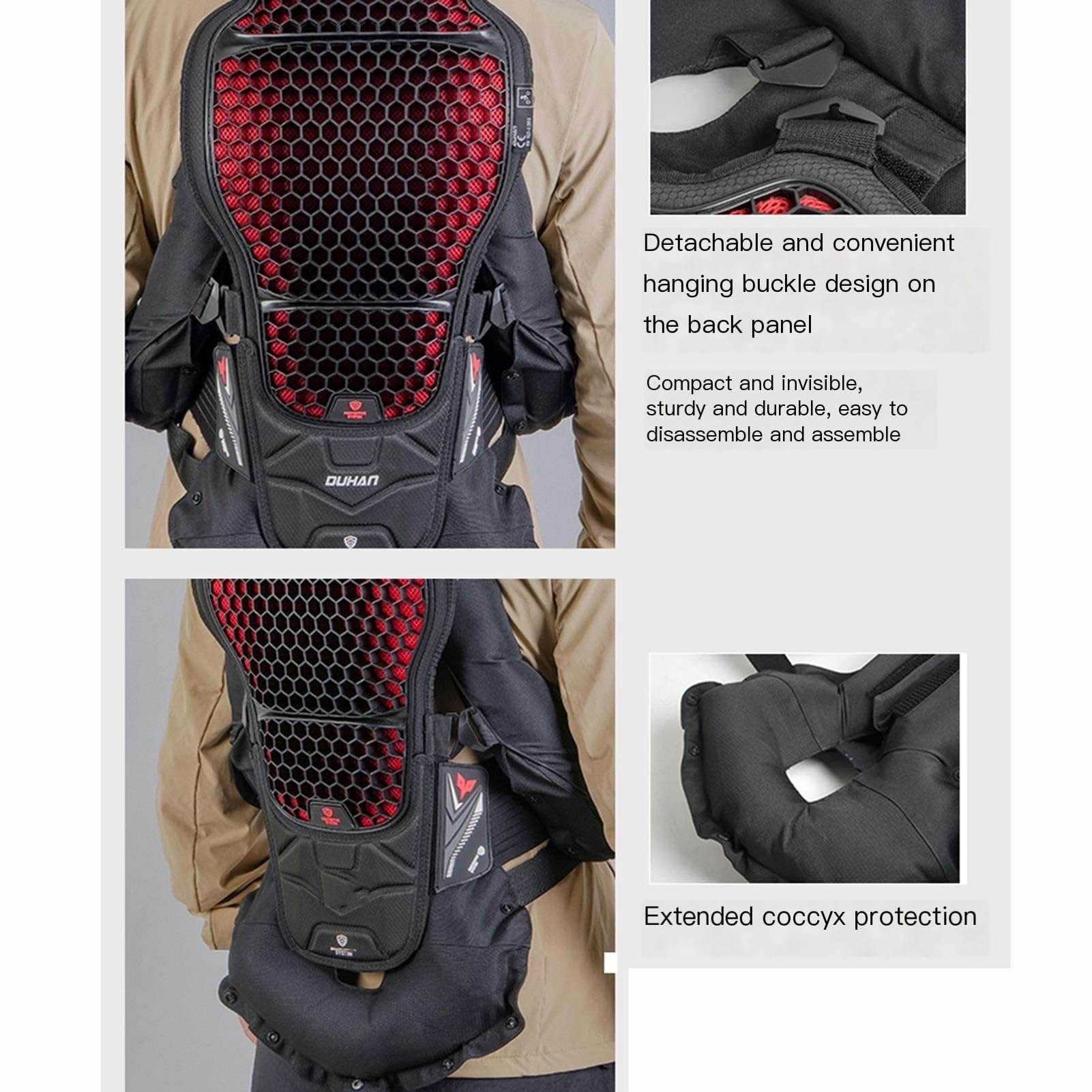 Gilet À Airbag De Moto Unisexe/Gilet À Air Gonflable Avec Des Airbags Au Cou Et À La Queue Veste D'équitation De Sac À Air Motocross(X-Large)