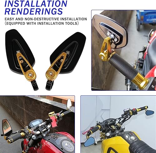 Miniatura 4 de Accesorios de espejo de motocicleta para Yamaha MT01 MT03 MT10 MT 07 YZF R125 R15 R1 Tmax NMAX 155 Rizoma motocicleta Bar End Side Retrovisor Espejos