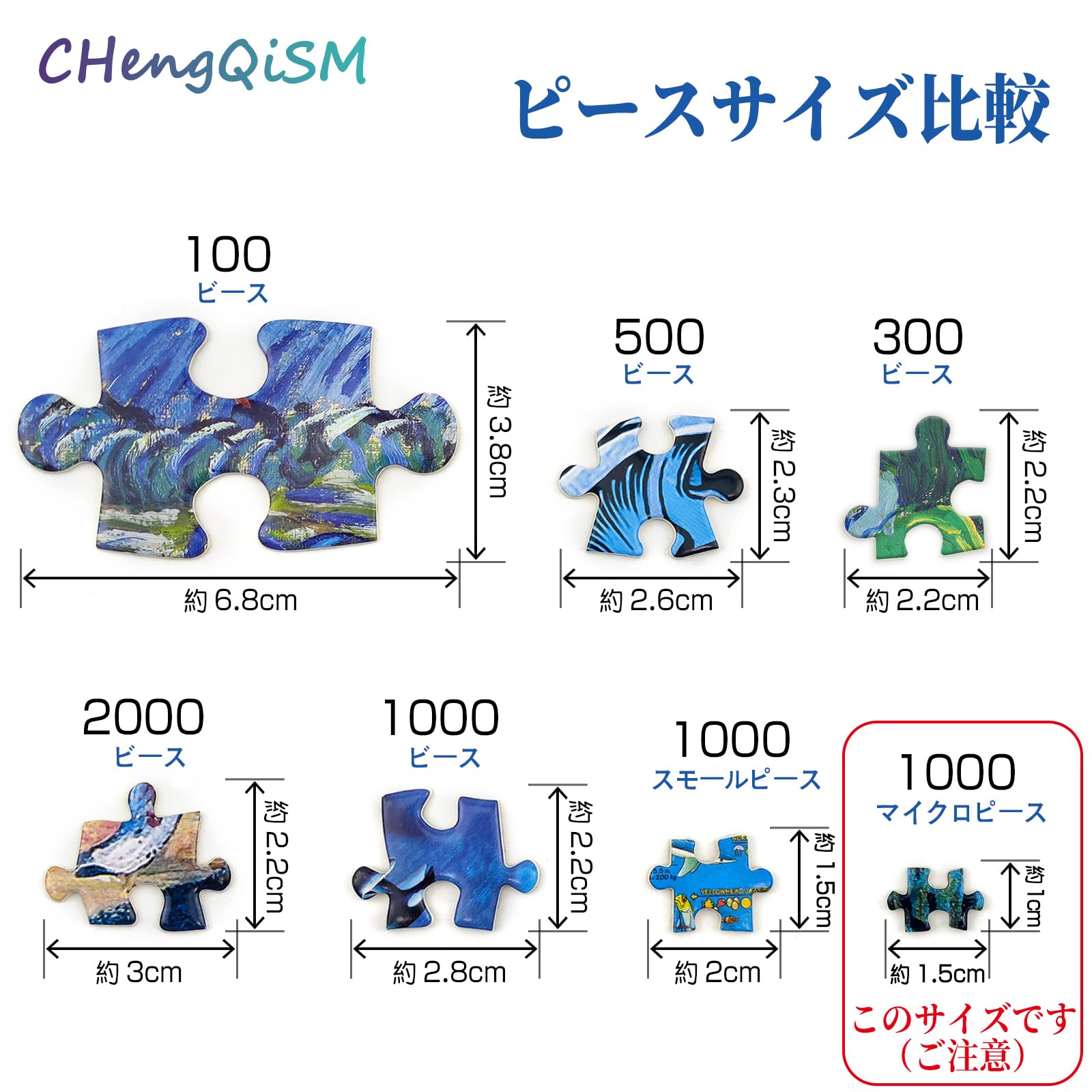 Amazon | （26×38cm）CHengQiSM 1000ピース ジグソーパズル マイクロ