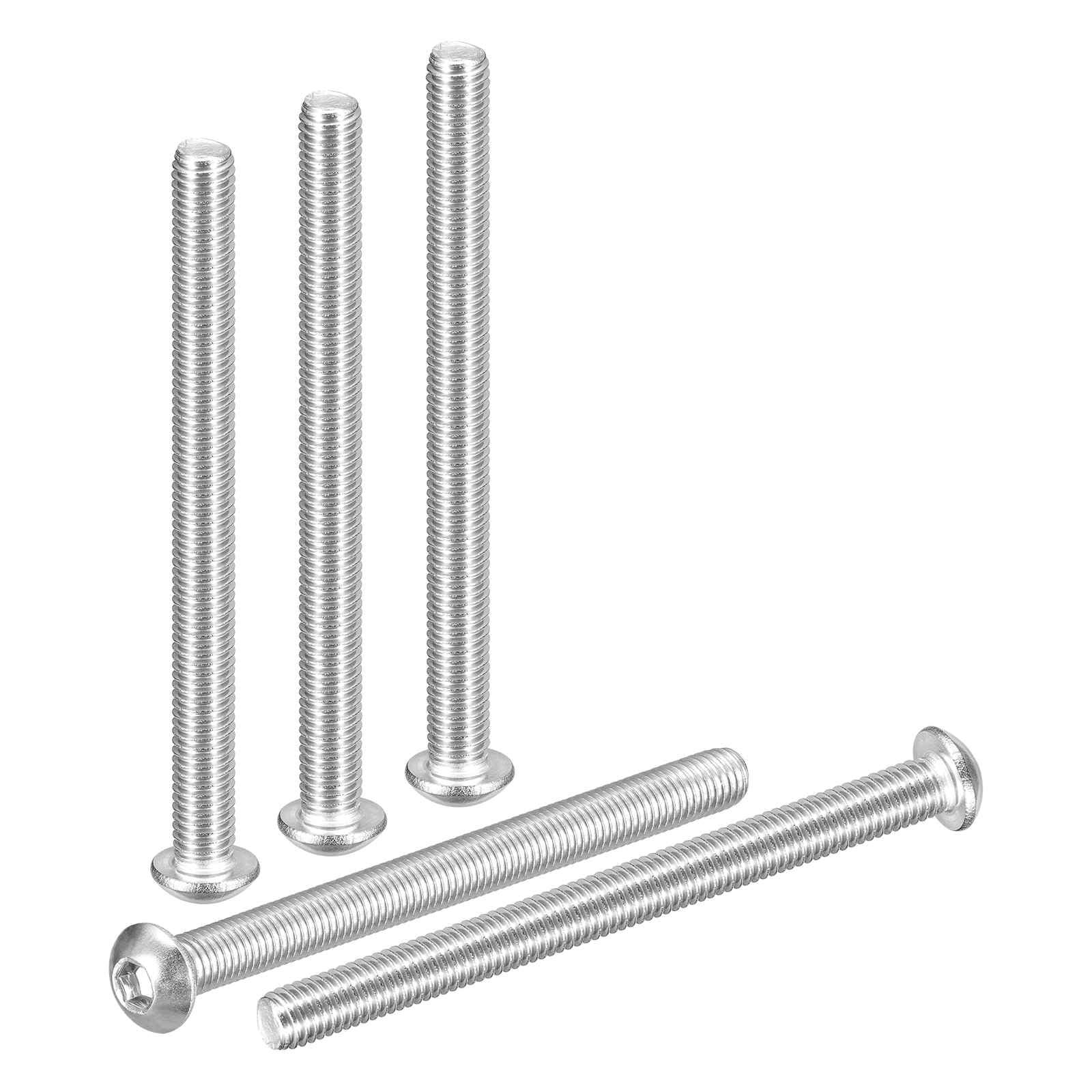 DTGN M8-1.25x100mm Button Head Socket Cap Screws - 10Pack - Good for Road Bicycle, Mountain Bike, Auto, Motorcycle - 304 Stainless Steel Whitewashed - Hex Socket Drive Fasteners โ image 1