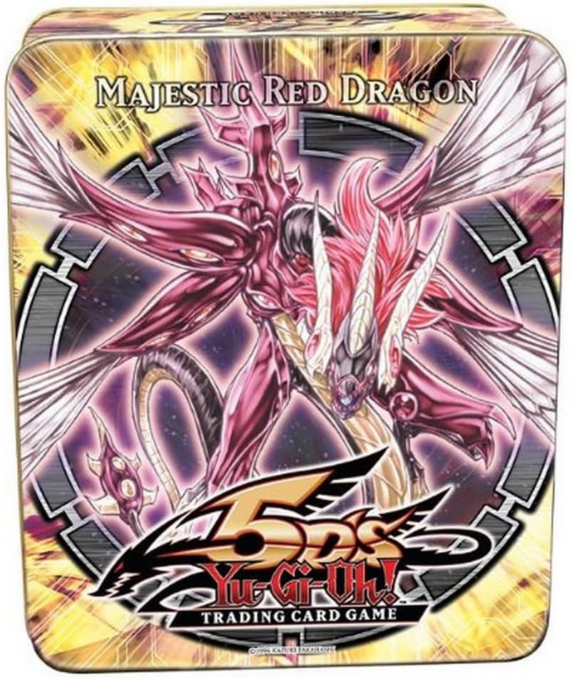 YuGiOh 5Ds 2010 Collection Tin 1st Wave Majestic Red Dragon E. Hero Stratos, Battle Fader, VanDalgyon Cyber Dinosaur