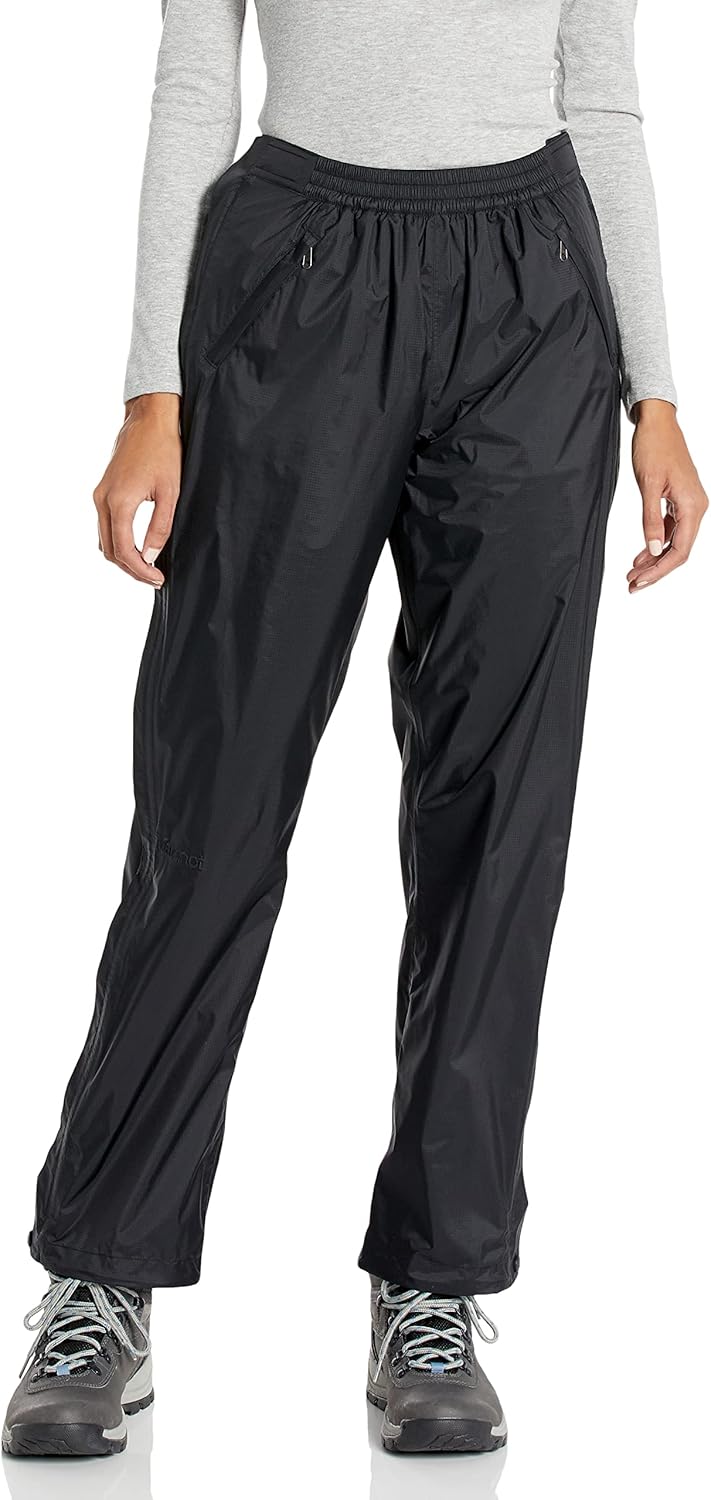 Marmot Women's PreCip Lightweight Waterproof Full-Zip Pant, Jet Black, X-Large