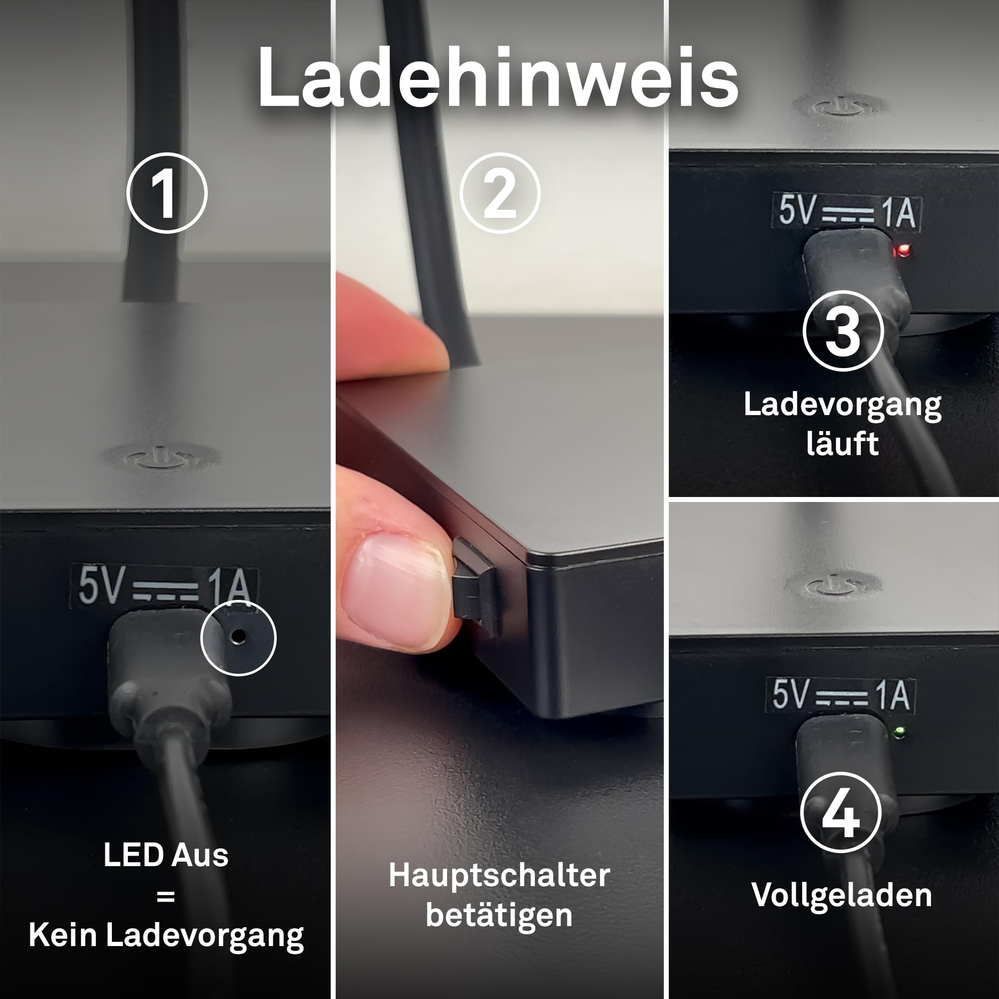 BRILONER - LED Leselampe ohne Stromanschluss und ohne Bohren mit Akku, Touch, dimmbar, warmweißes Licht, Wandleuchte, Wandlampe zum Kleben, Bettlampe, Leselicht, Nachttischlampe, 6x3x50 cm, Weiß