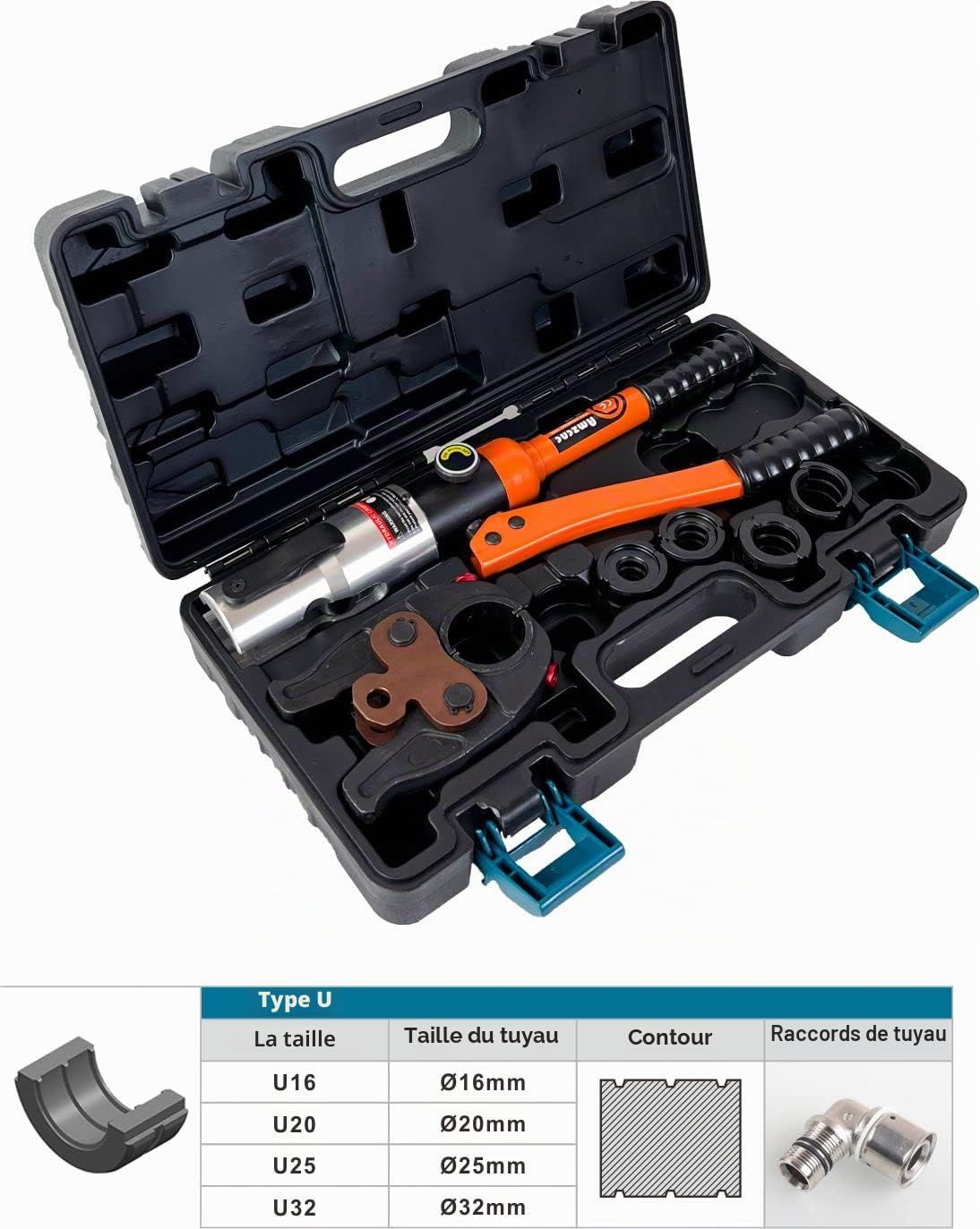 AMZCNC Pince professionnelle avec profil TH et U, pour inserts de mâchoires en aluminium-plastique et tube composite TH16 TH20 TH26 TH32 et U16 U20 U25 U32 incl