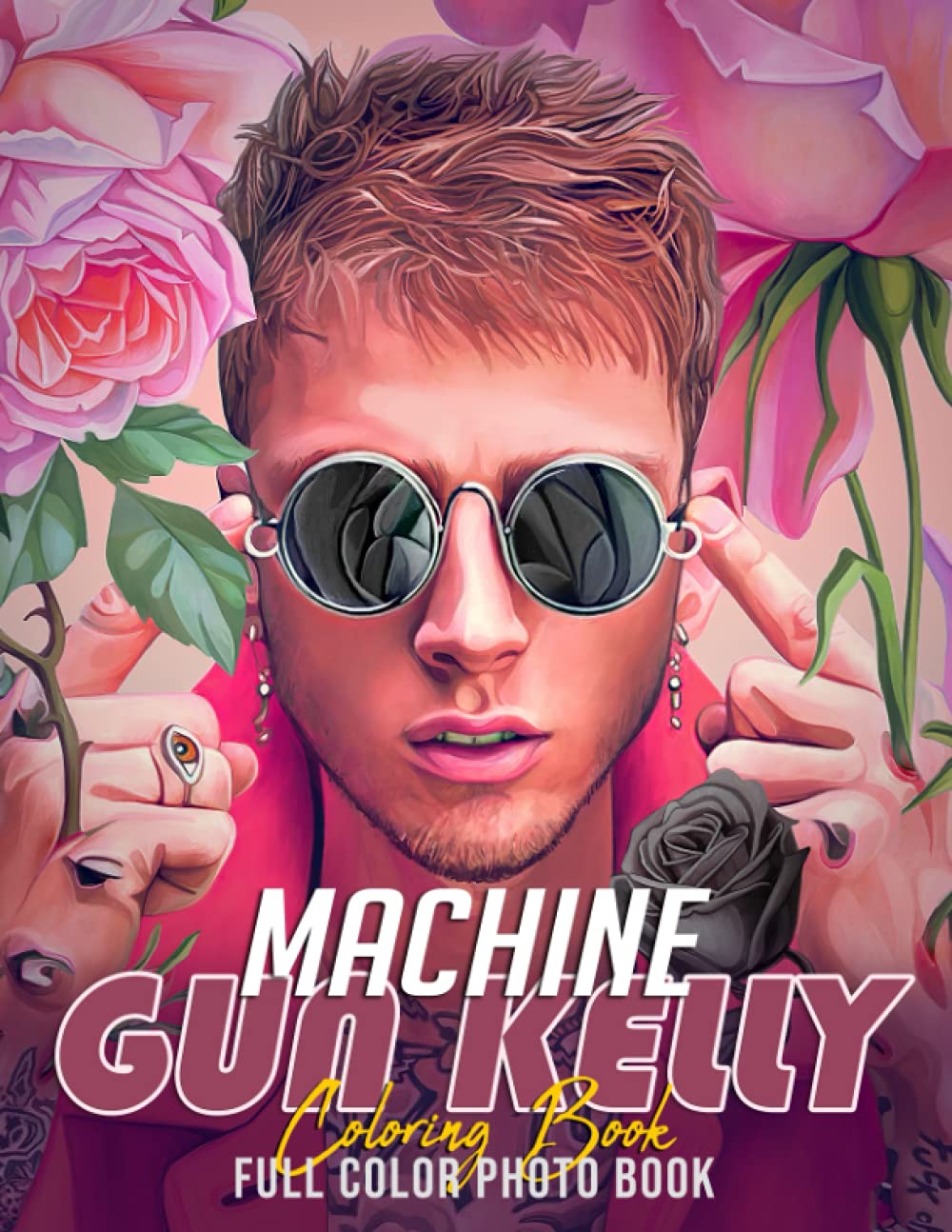 Machine Gun Kelly Coloring Book: MGK Rapper Singer Inspirational Artist Coloring Book 20 Amazing Coloring Pages In Both Color and Black Line Art Fun ... Arts Activity Relaxation Stress Relief Gift
