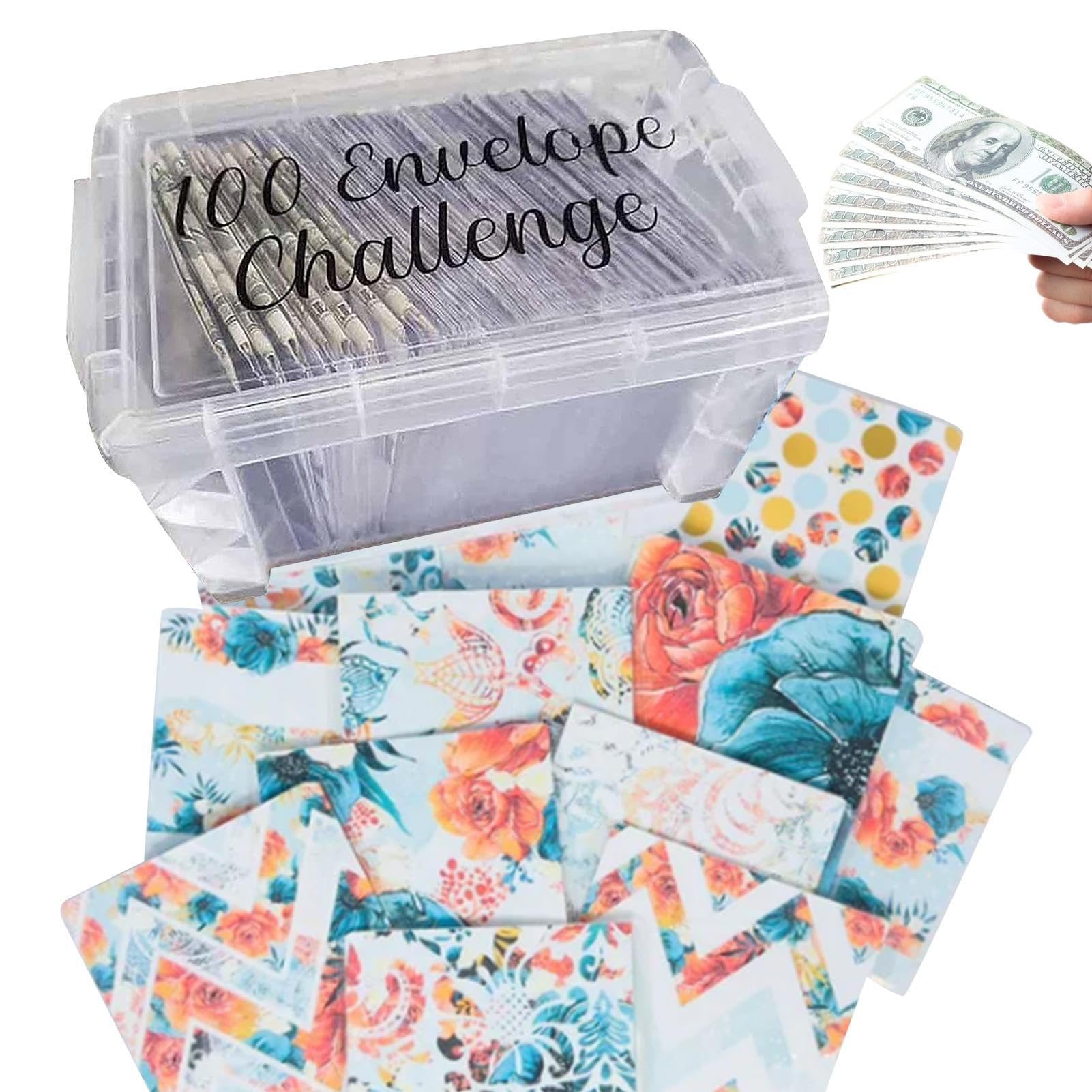 100 Umschlag Challenge Box Set Einfacher Spaß Weg zu sparen $5,050 Geld sparen Challenge Box Bargeld Einsparung Herausforderung Umschläge für Frauen Männer