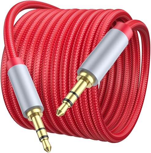 Miniatura 8 de Cable auxiliar de 6.6 pies, cable de audio de 0.138 in, cable auxiliar trenzado de nailon de 0.138 in macho a macho, cable auxiliar para automóvil,