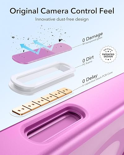 Vista 494 de ESR - Funda para iPhone 15 compatible con MagSafe, funda protectora de grado militar con soporte integrado, cubierta trasera resistente a