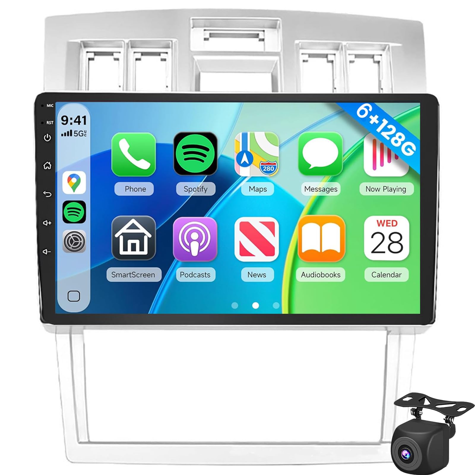 Do Hyundai Coupe 2004-2006 Radio Samochodowe Z Bezprzewodowym Carplay I Android Auto - 9-calowy Ekran Dotykowy Android 15 Stereo Mirror Link DSP WiFi Nawigacja GPS Radio FM/RDS SWC (Color:WIFI 2G+32G)
