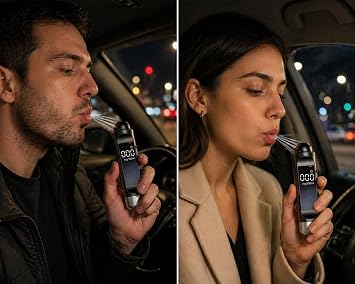 TechTic 3’ü 1 Arada Alkolmetre Yüksek Hassasiyetli Sensör Acil Durum Güvenlik Çekici Numaratör