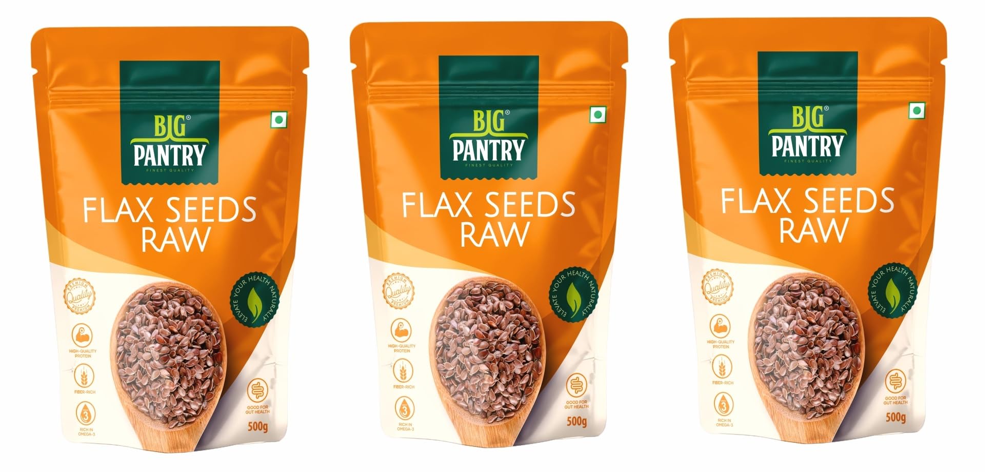 Big Pantry Flax Seeds 500g | Alsi Seeds for Hair, Heart & Skin Health | Rich Source of Protein, Iron, Dietary Fibre & Omega-3 | Raw Flax Seeds for Cholesterol & Weight Management | Pack of 3 (B0D9W7W4QW) Amazon Price History, Amazon Price Tracker