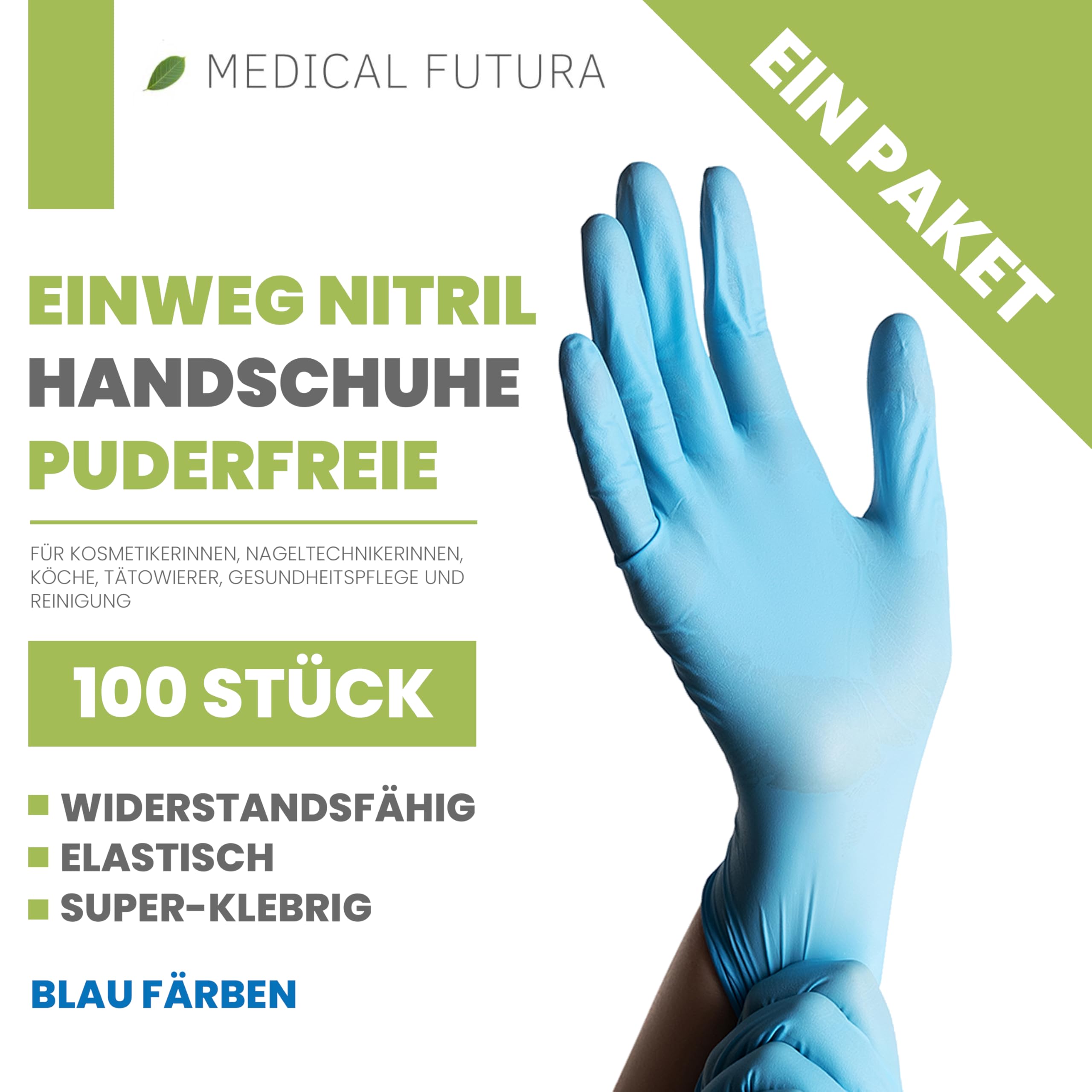 Nitril Handschuhe p´frei wiroFEEL blau 100 Stk. - Frank Kosmetik Nitril Handschuhe p´frei wiroFEEL blau 100 Stk. - Frank Kosmetik