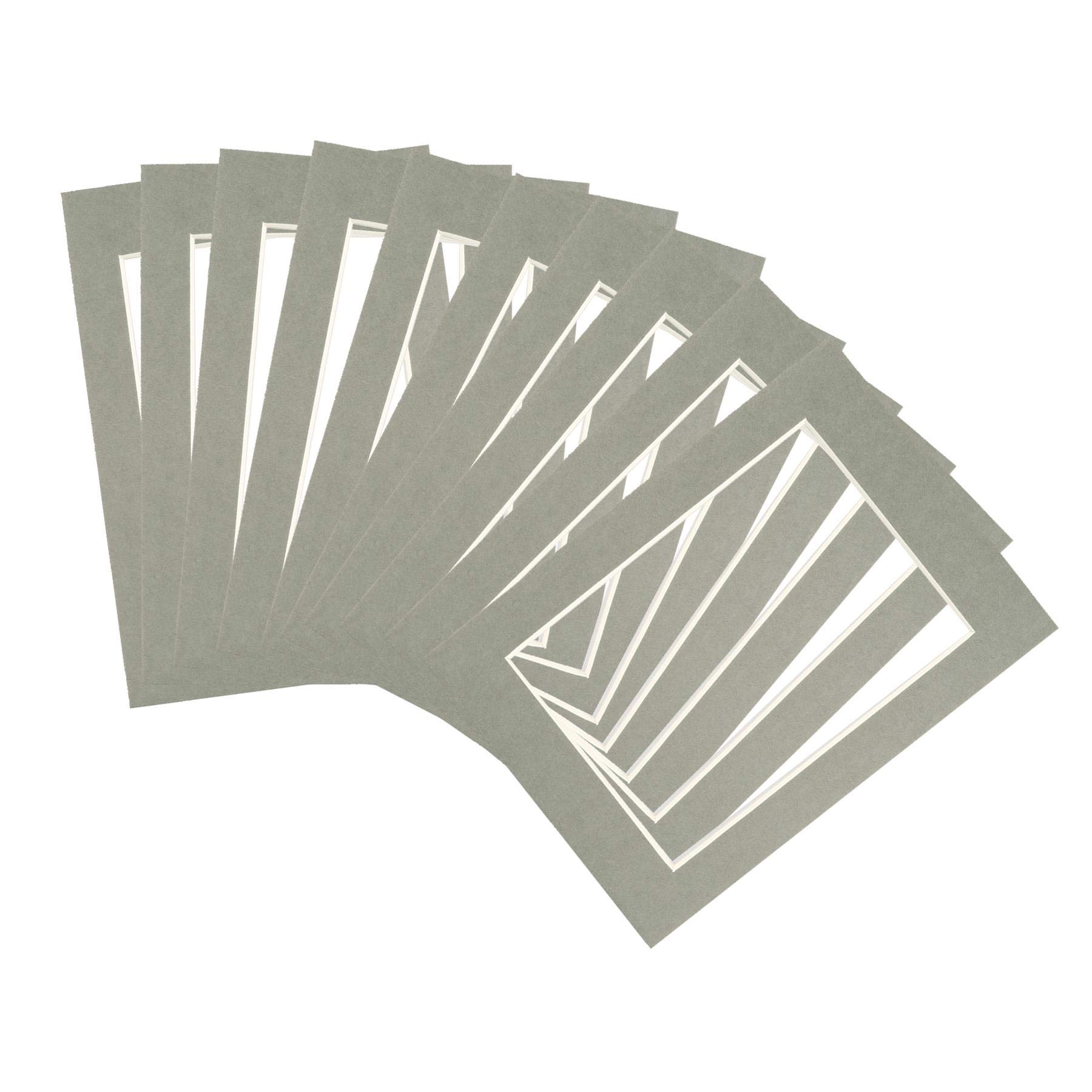 Nicola Spring Grey 10pc Picture Photo Mounts Set - To Fit Frame Size 5 x 7 for Image Size 4 x 6 - Grey