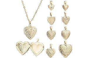 Exceptional Locket Charms for Jewelry Creation: BENECREAT 8Pcs 8 Style Golden Photo Heart Frame Pendants
