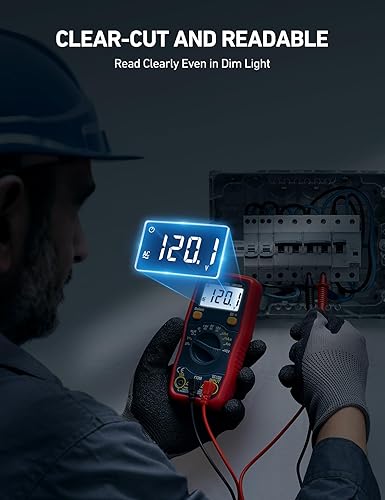 Miniatura 6 de AstroAI - Multímetro digital, comprobador de voltaje de batería, 1.5 V / 9 V / 12 V, de rango automático, 4000 recuentos, multímetro de verdadero