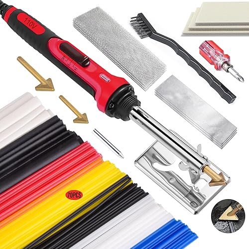 Kit de soldador de plástico de 150 W, kit de soldadura de plástico con control de temperatura de 3 velocidades, herramienta profesional de soldadura