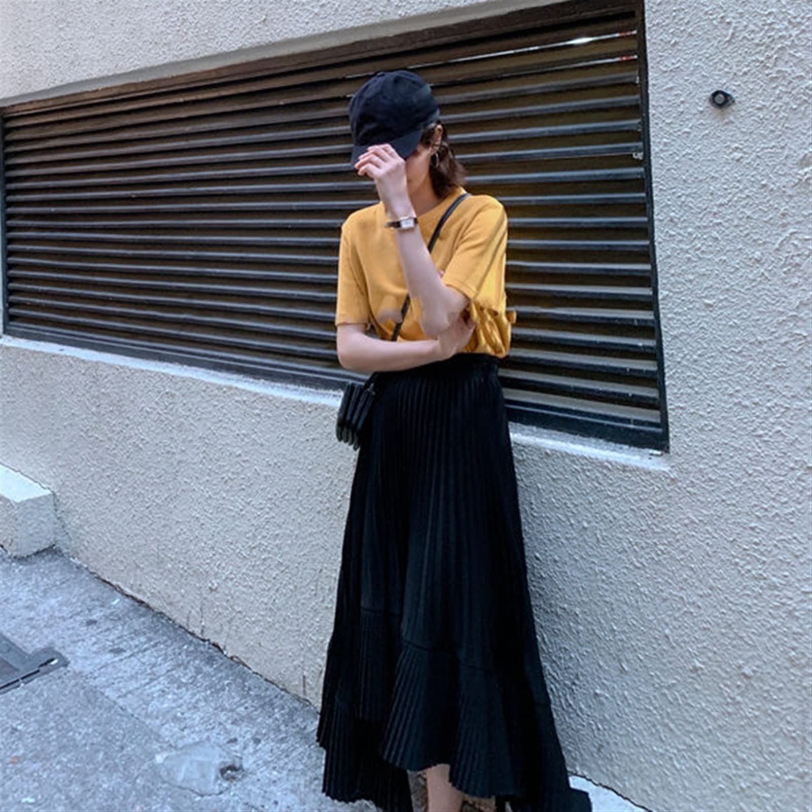 Tule midi-rok, colorblocking, A-lijn, elastische tailleband, dennengroen | Ulla Popken