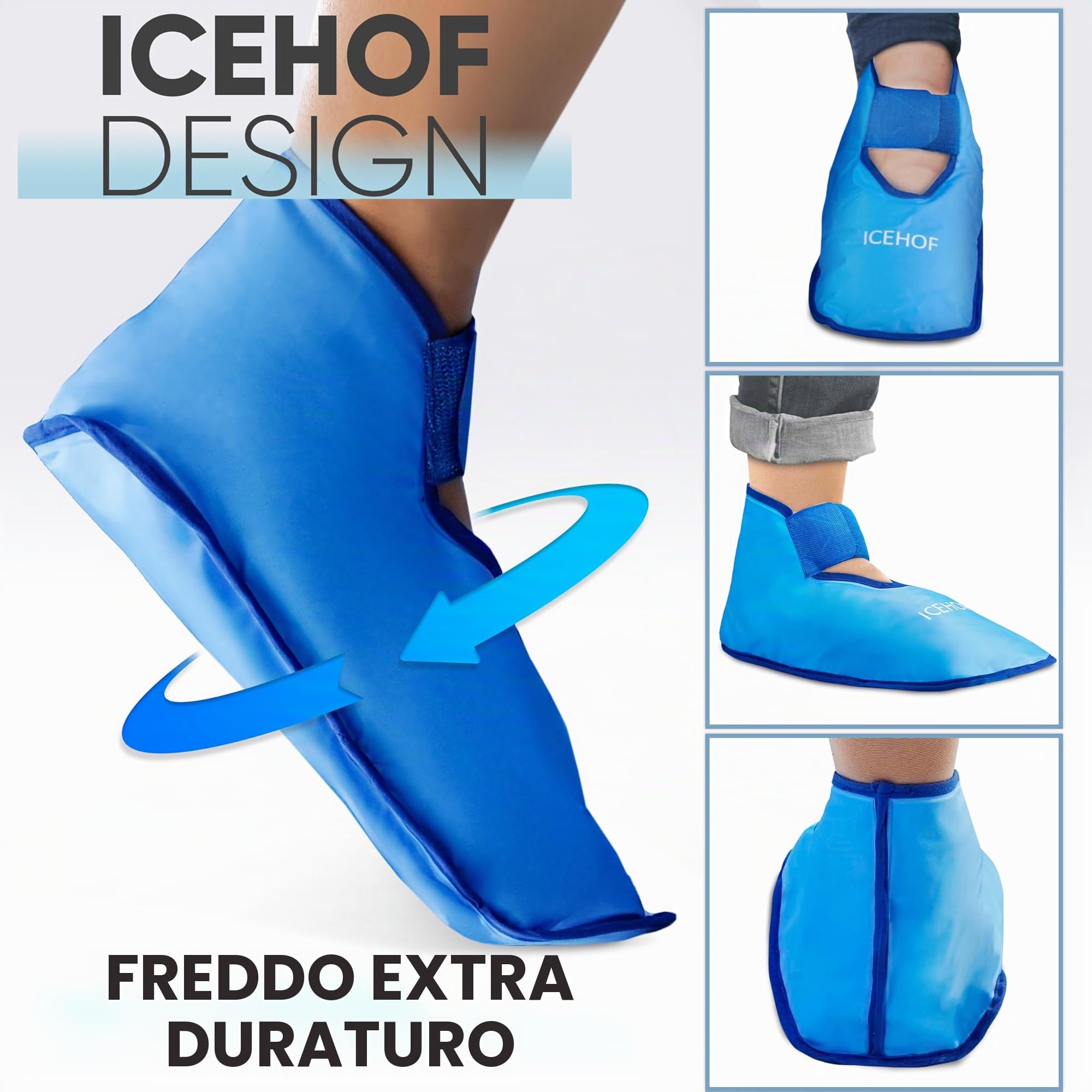 ICEHOF Scarpe refrigeranti + stivali – Tessuto delicato – Calze refrigeranti con gel terapia fredda per piedi piedi piedi per terapia chemioterapia reumatica – Taglia unica unisex