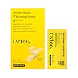 Twice Twice Teeth Whitening Strips – 20-Day Treatment, Coconut Oil Enhanced, No-Slip, Vegan, Easy to Use, Sweet Mint Flavor, Gentle Whitening Designed with Care for a Brighter Smile