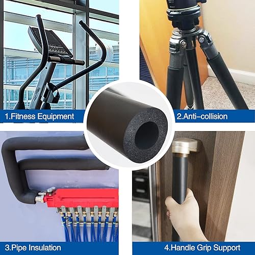 Miniatura 7 de Tubo de espuma de aislamiento de tubería de 17 pulgadas (0.138 in) de diámetro interior, tubo de aislamiento térmico de 3.3 pies de longitud,