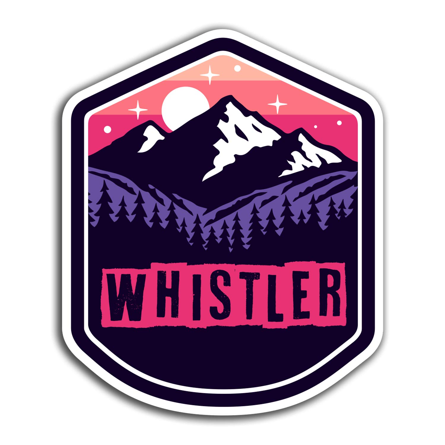 Destination Vinyl Ltd Multi 2 X 10Cm Whistler Canada Vinyl Stickers - Travel Sticker Laptop Luggage #23871 (10Cm Tall)