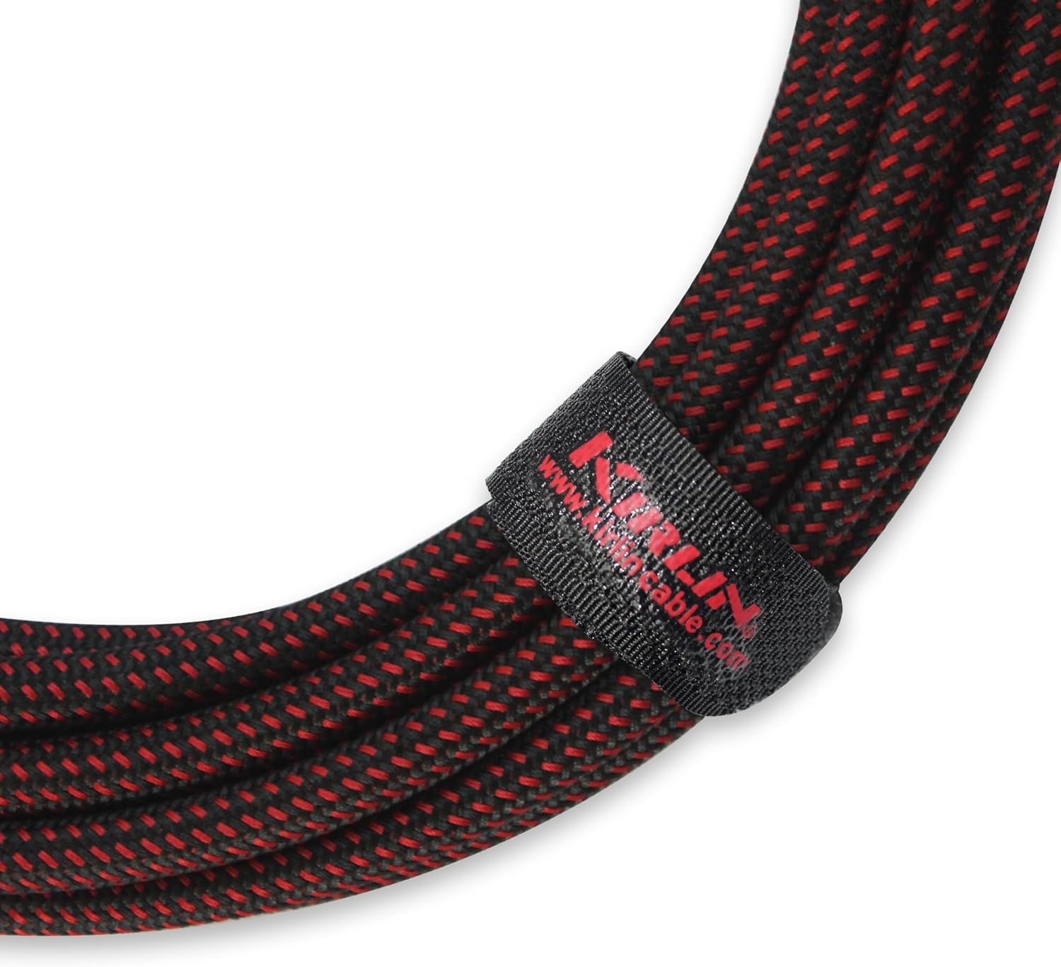 KIRLIN Cable IWB-202BFGL-10/BR 10-Feet Premium Plus Instrument Cable, Black/Red Woven Jacket