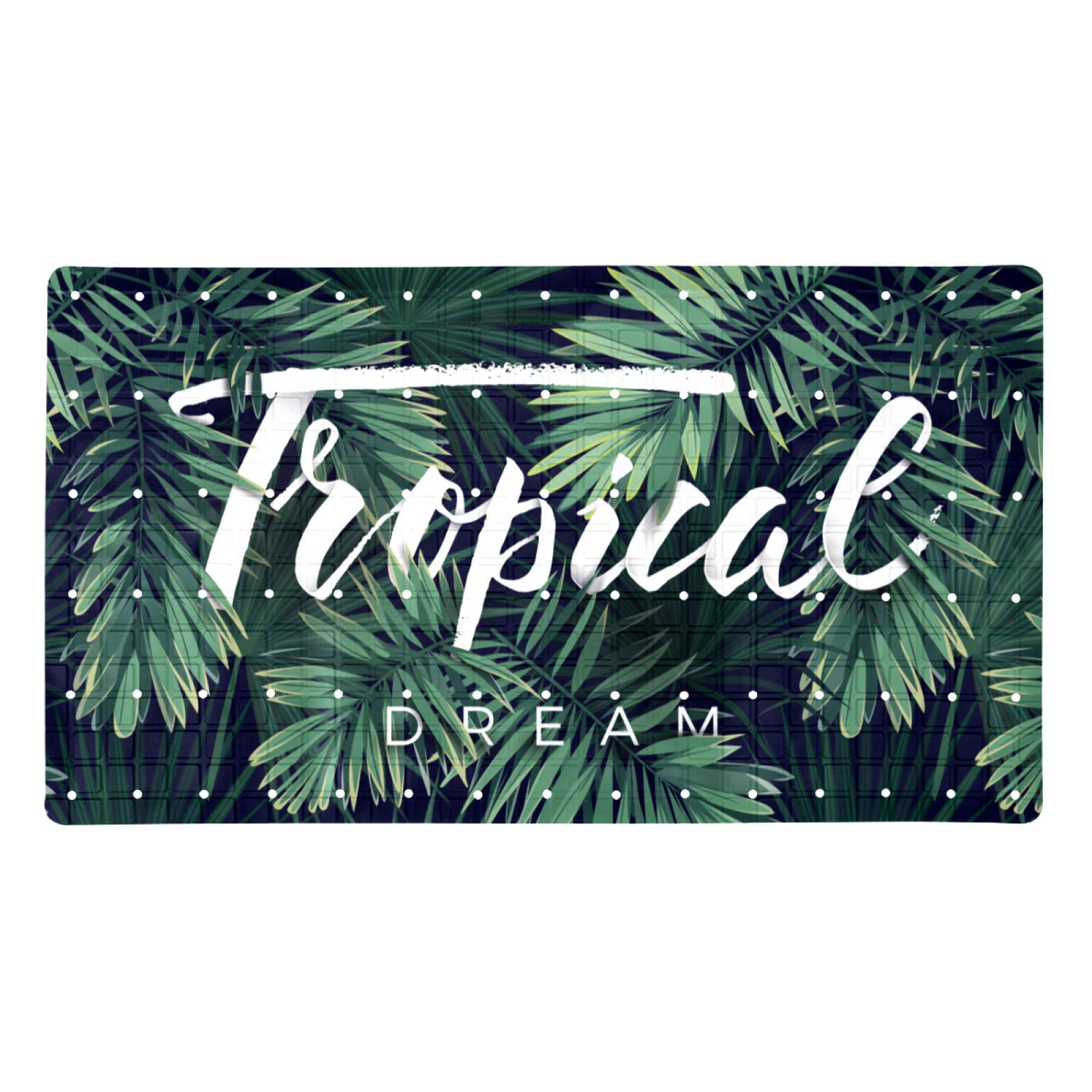Alfombra de baño antideslizante de plantas tropicales para duchas seguras en hoteles