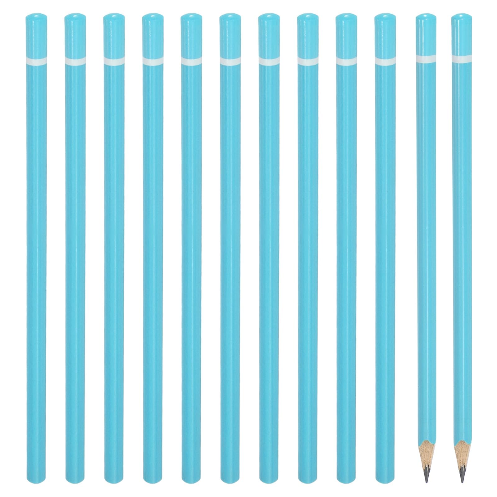 PATIKIL Triangle Wooden Pencils Bulk, 12 Pack HB Graphite Pencils for Office Supplies, Engineering Marking Writing Art Drawing Supplies, Blue