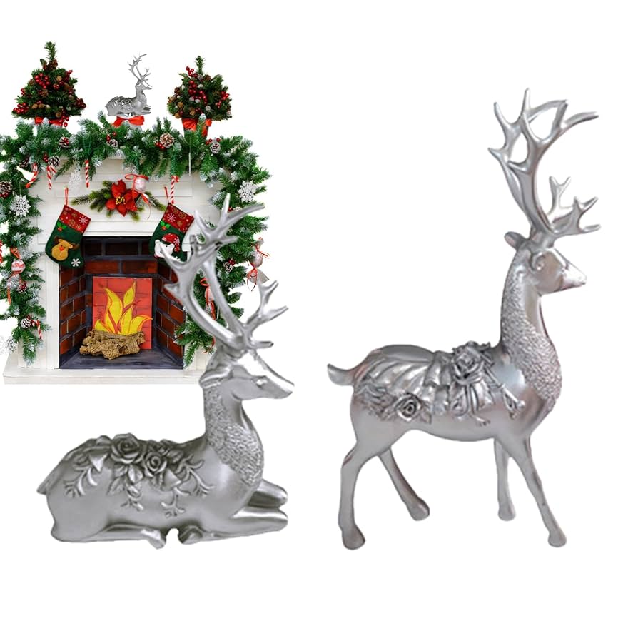 Amazon.co.jp: KJOET 樹脂製トナカイ ヘラジカ フィギュア