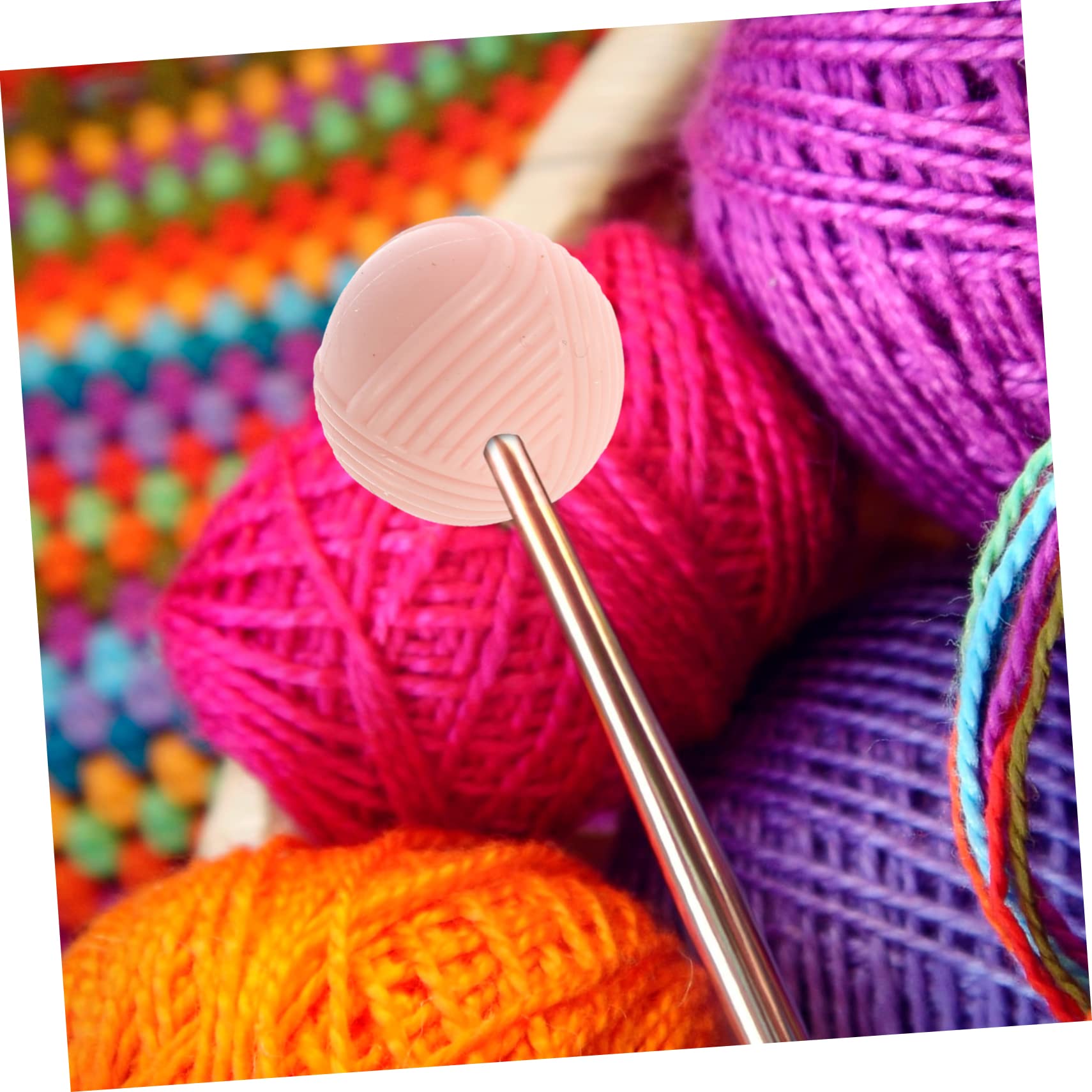 5 Juegos Capuchón De Aguja Esférico De Goma Blanda Agujas De Tejer Knitting Needles Devanadera Herramientas De Tapones De Aguja Cubierta De Aguja De Tejer 100 Uds * 5
