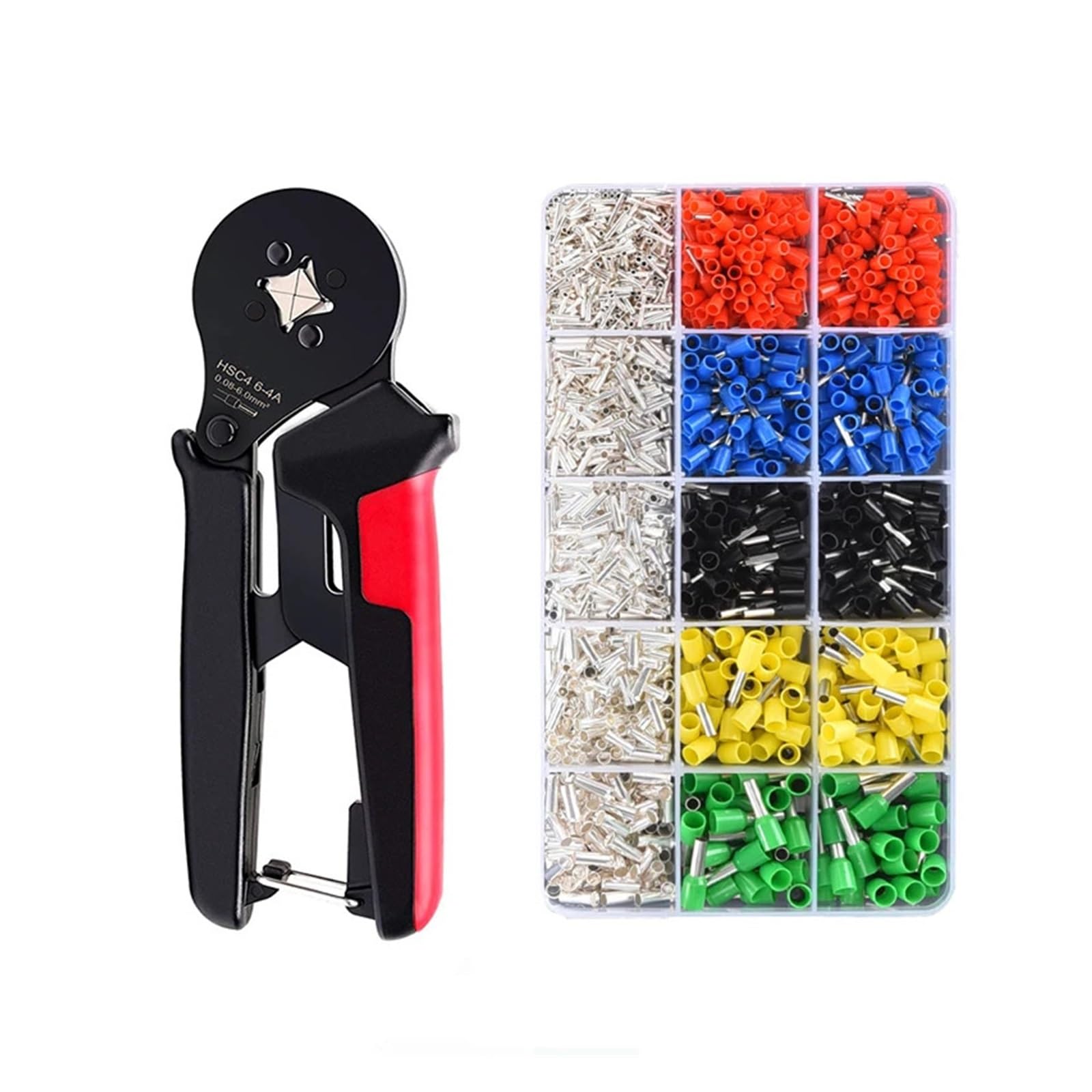 Ferrule Wire Terminals Crimper Plier Crimp Wire Connector Insulated Wire End Ferrules Terminator Electrical Connectors Kit (Mini 6-4 1640PCS)