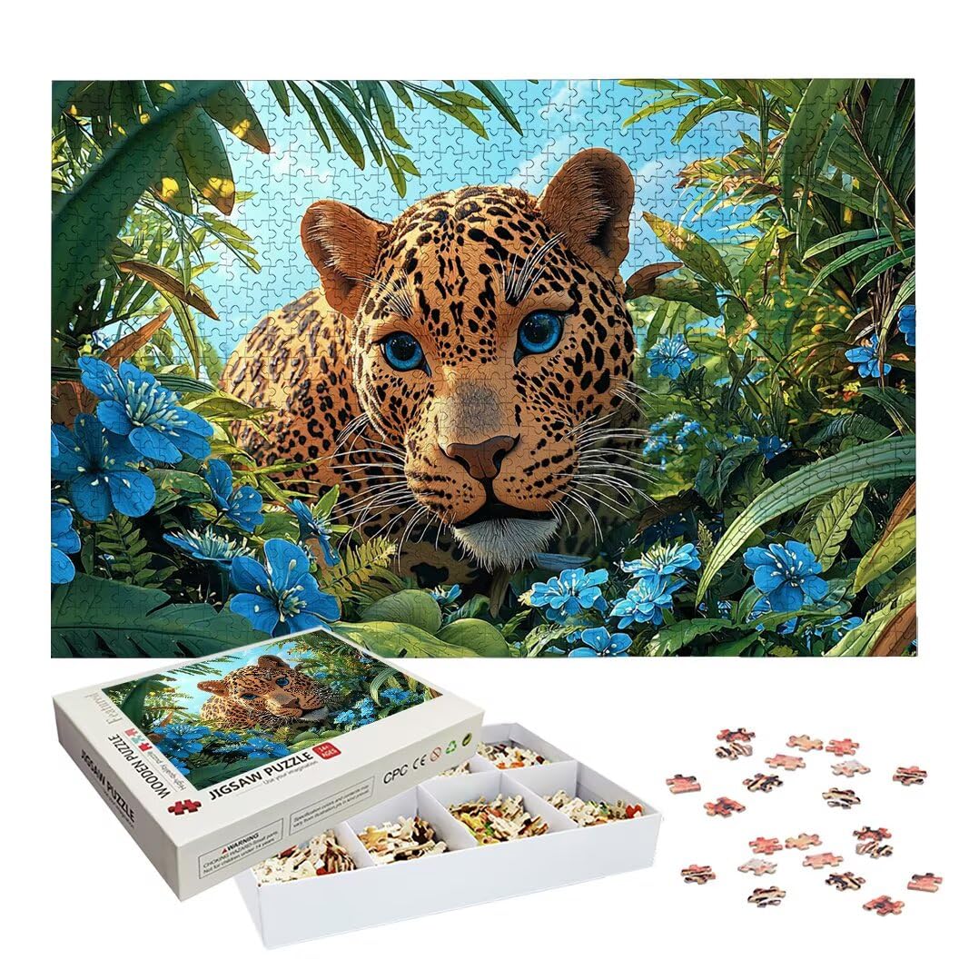 Puzzle 5000 Piezas, Puzzle Leopardo de Madera para Adultos, Regalos -2618