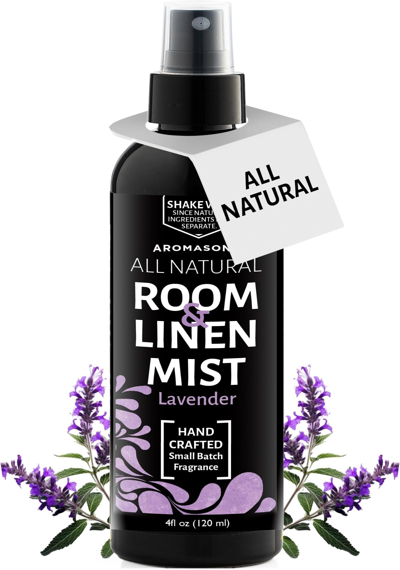 Aromasong All Natural Lavender Spray for sleep - Room & Linen Spray for Pillows and Sheets - Lavender Bed Spray Home Air Freshener & Deodorizer - Calming Essential Oil Spray for Sleeping…