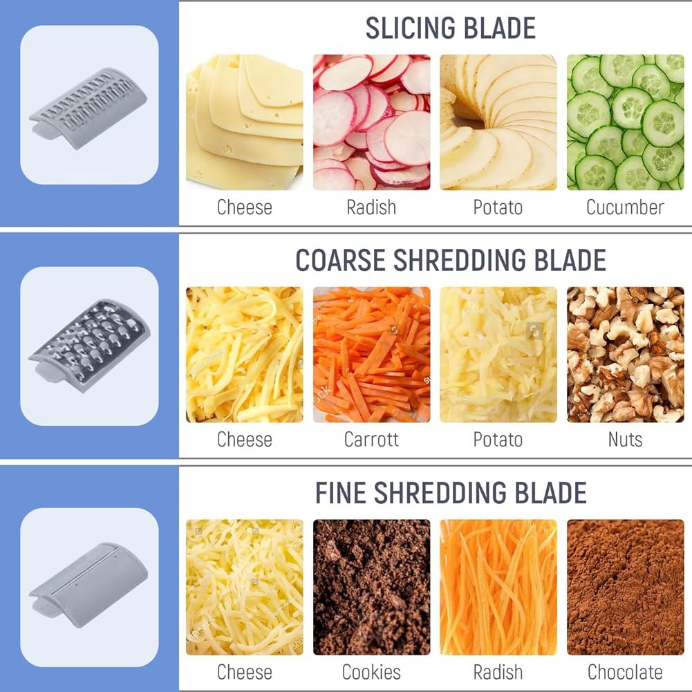 Râpe à Fromage Électrique Polyvalente, Appareil à Salade Électrique Détachable pour la Cuisine Domestique, Trancheur de Légumes pour Pommes de Terre et Fromages, et Facile à Utiliser