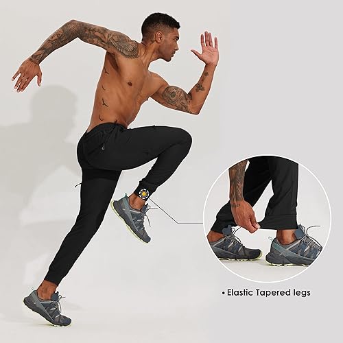 Miniatura 4 de Willit Pantalones de senderismo ligeros para hombre, de secado rápido, impermeables, tipo cargo joggers con bolsillos con cremallera, para viajes
