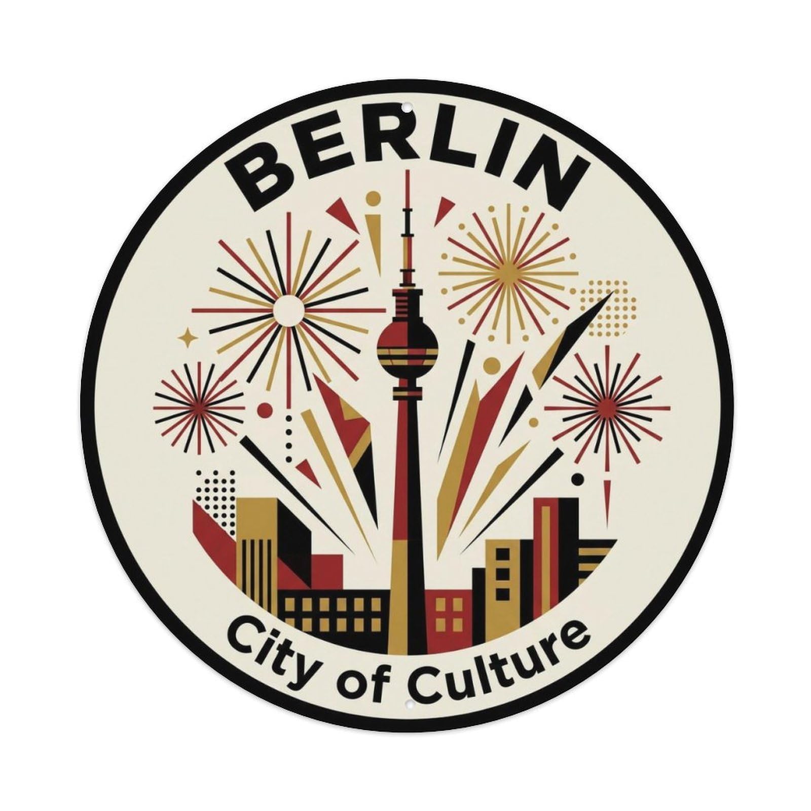 Yrnq 8X8inch Vintage Style Vintage Travel Berlin Germany Celebration 1 Metal Tin Sign