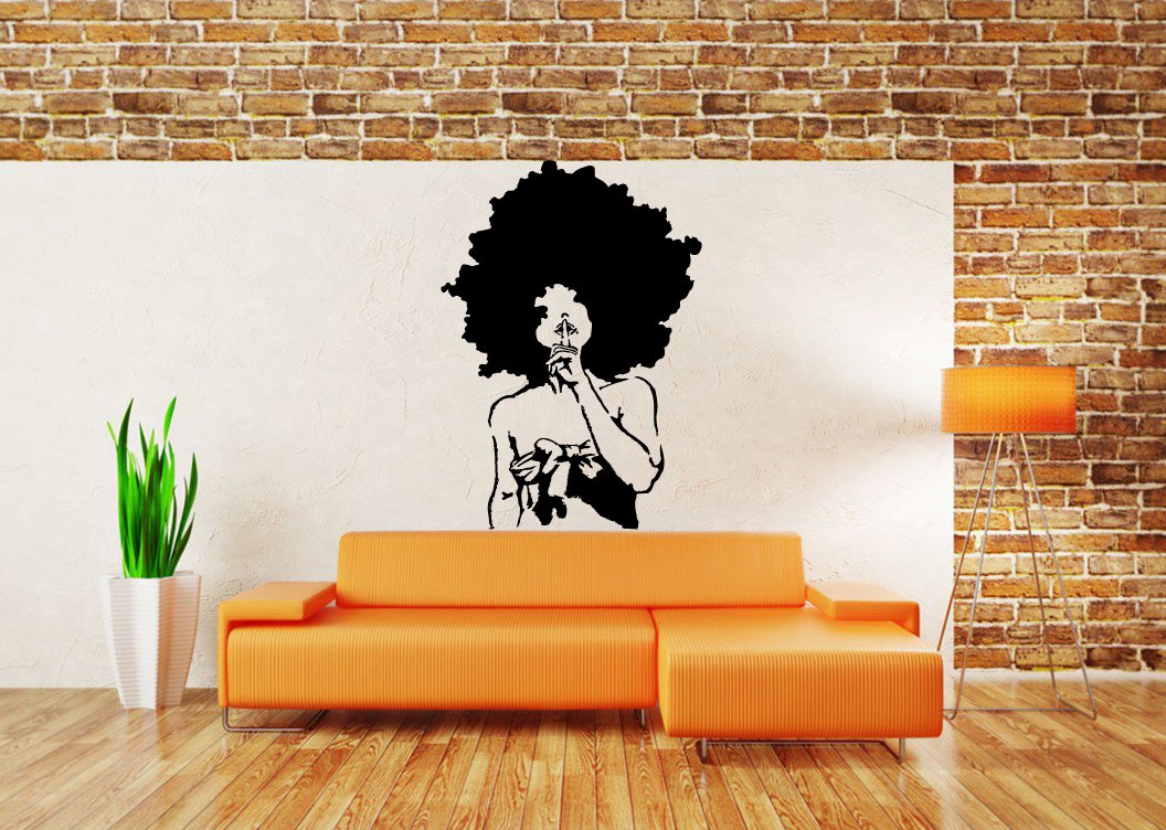 Wall Sticker Mural Decal Woman Africa Tribe Beauty Afro Girl Ebony Poster Lady AS1072