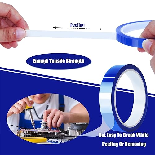 Miniatura 4 de 4 rollos de 0787in x 1083ft 108 pies cinta de calor azul de alta temperatura cinta de transferencia de calor para sublimación de calor vinilo de