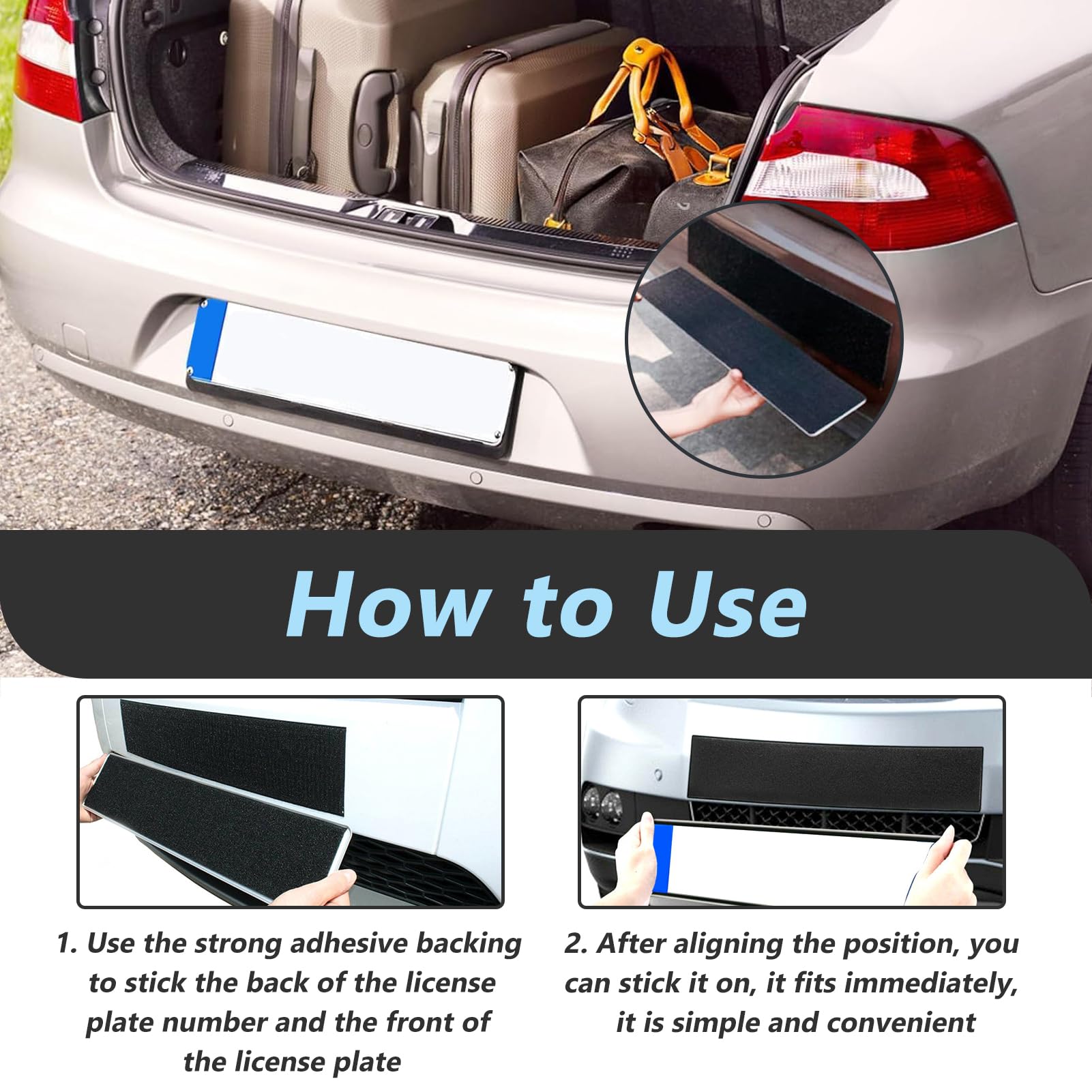 520 Mm Portatarga Senza Cornice DEZENTOFIX - Supporto Universale 520mm Per Auto Portatarga Dezentofix - Foto 9