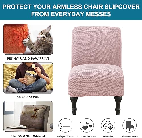 Miniatura 4 de JIAN YA NA Funda para Silla Decorativa sin Brazos, Funda Elástica para Silla sin Brazos Spandex Fundas para Silla Deslizante Fundas para Silla