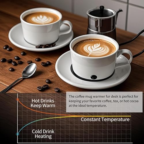 Miniatura 7 de Calentador de tazas de café para escritorio, calentador de tazas multiusos para todas las botellas y tazas calentador de tazas de calentamiento