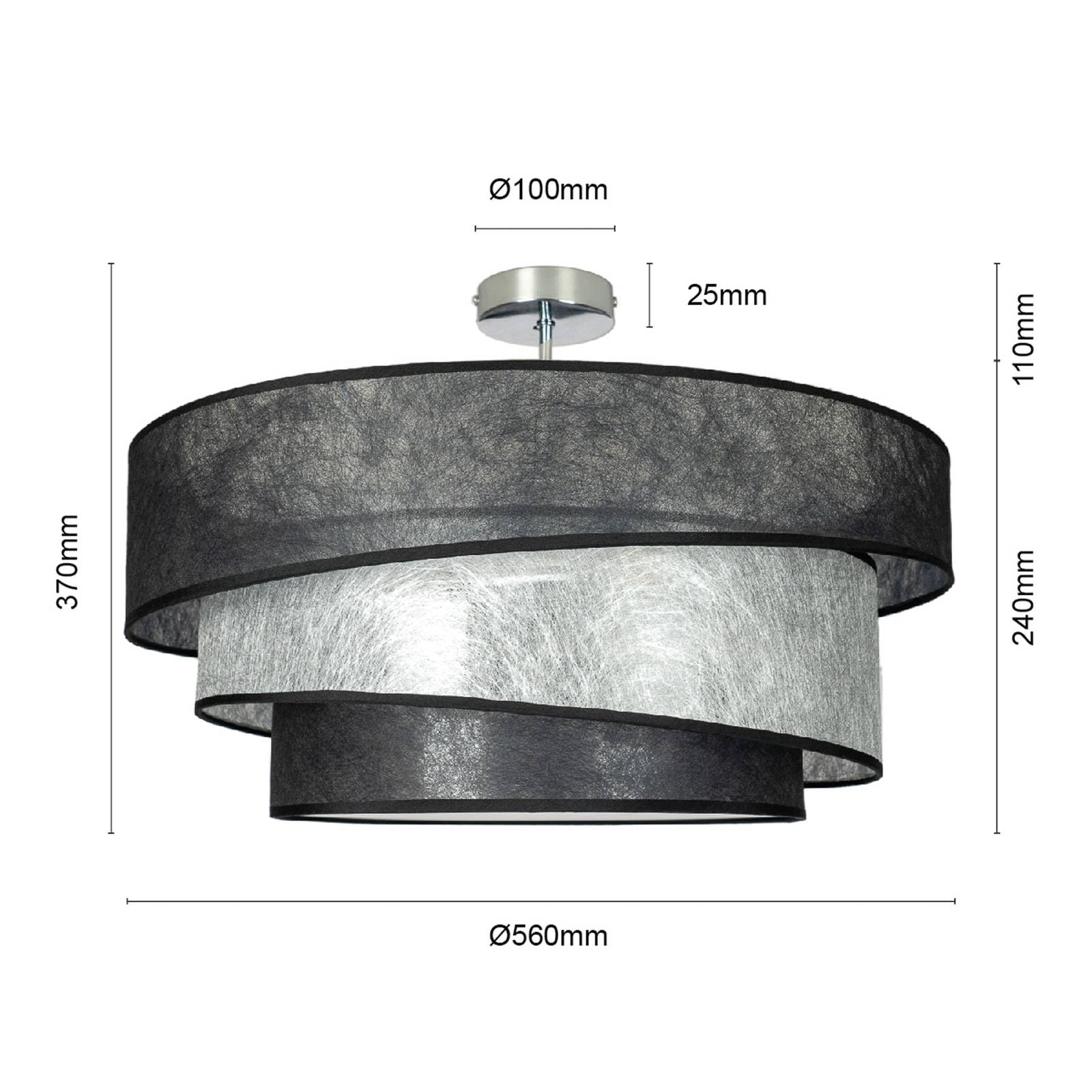 Lámpara Colgante 'Ropina' (Vintage) En Negro Hecho De Metal E.o. Para