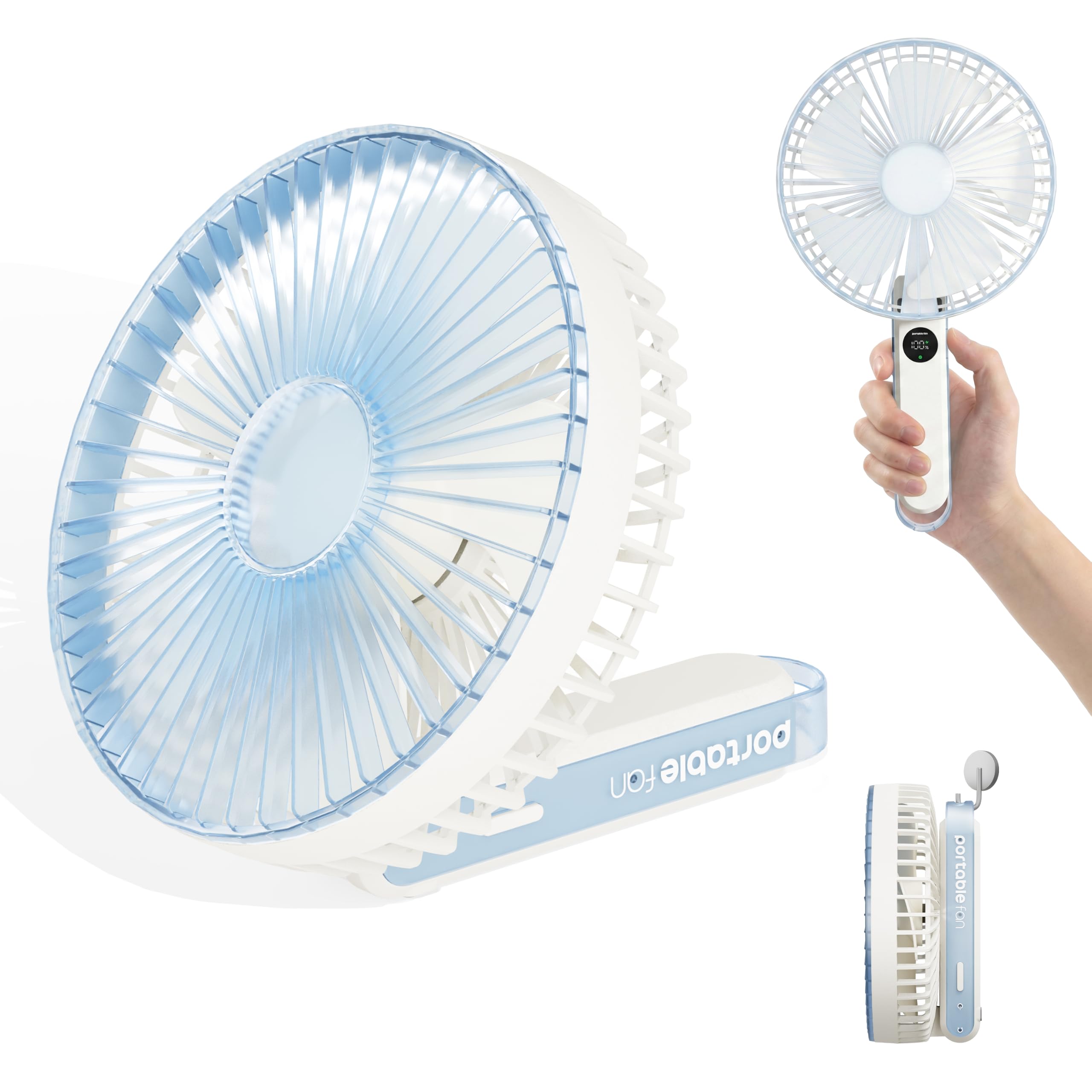 卓上扇風機 静音 小型【折り畳み収納可能·1台多役·最大直径広角送风】携帯扇風機…