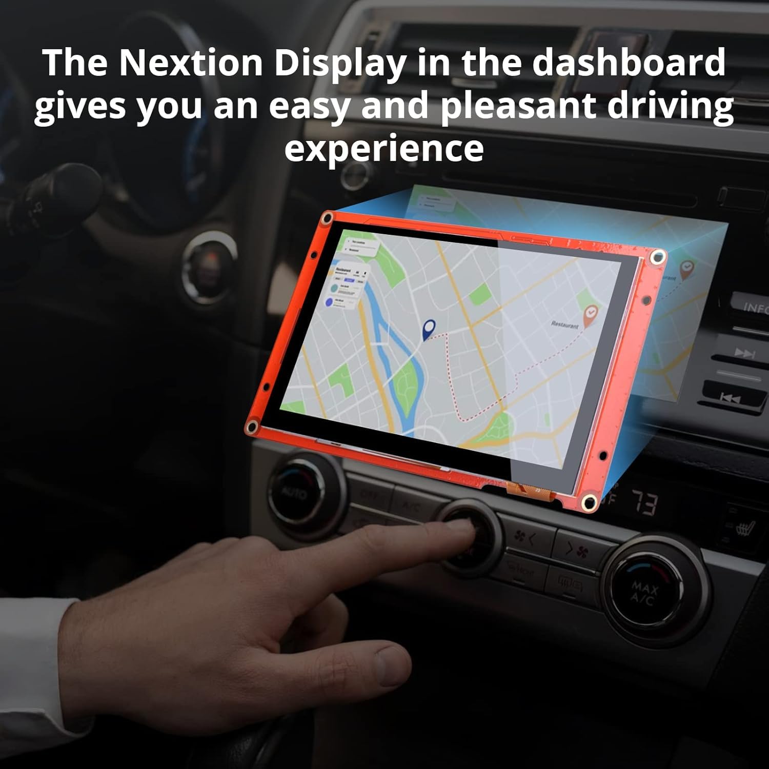 Digitalkey Nextion NX8048P050-011C Pantalla táctil capacitiva 5 pulgadas, 800x480, con microcontrolador de 200 MHz y 128 MB de memoria flash, para panel de instrumentos de coche