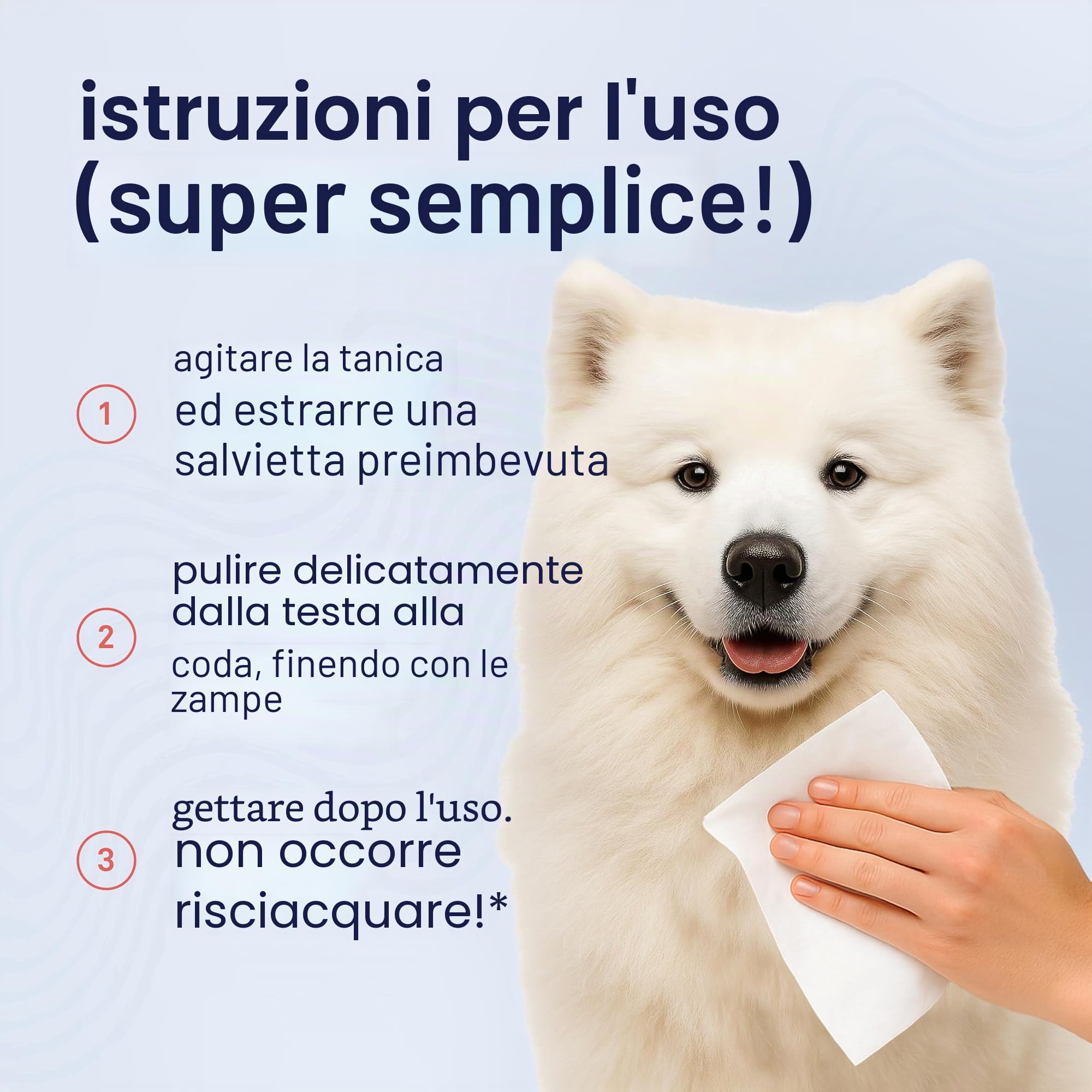 Petpost | Salviette per la Pulizia dei Cani - Salviette Grandi e Deodoranti al Profumo di Fiori di Ciliegio - 70 Tamponi in Cotone Ultra Morbido con Soluzione Detergente (Fiori di Ciliegio)