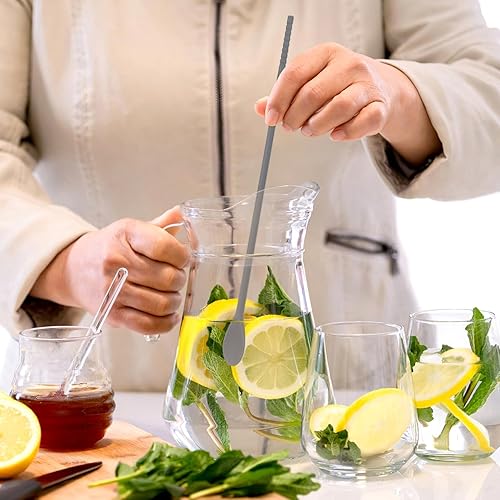 Miniatura 4 de Varilla de agitación integrada de silicona para chuletas y cucharas, mango largo 2 en 1, para café, té helado y postres, utensilios de cocina