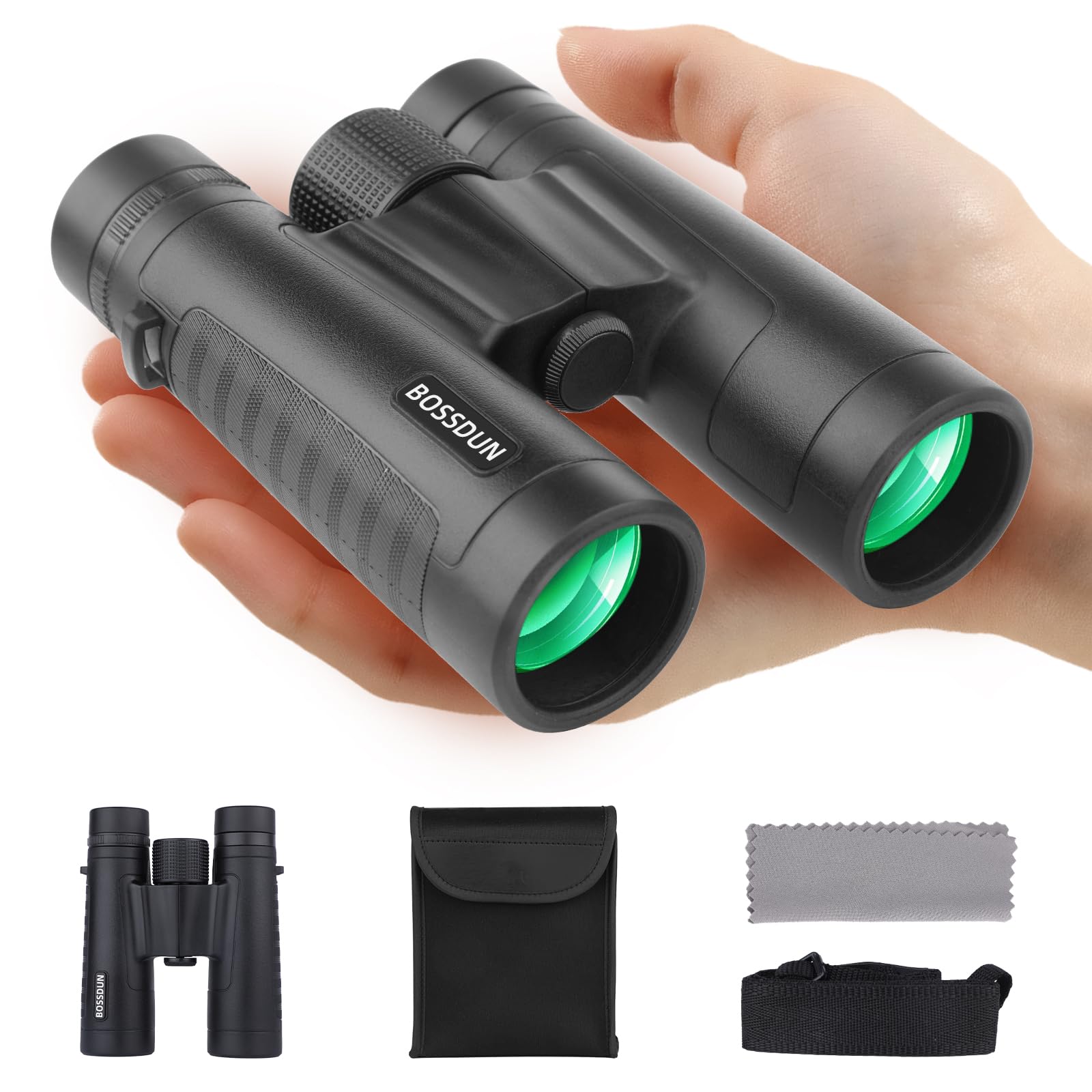 Jumelles à Prisme de Toit pour Adultes, Jumelles Compactes Portables et Etanches avec Vision Nocturne à Faible Luminosité, pour l'observation des Oiseaux, la Chasse, Les Voyages, Les Concerts (b)